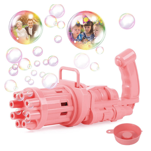 Gatling Bubble Gun: 8-Hole Fun Bubble Machine for Kids